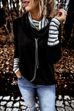 Load image into Gallery viewer, Striped Splicing High Neck Sweatshirt