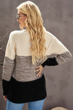 Load image into Gallery viewer, Color Block Netted Texture Pullover Sweater