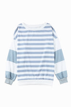 Load image into Gallery viewer, Stripe Drop Shoulder Striped Pullover Sweatshirt