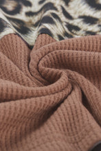 Load image into Gallery viewer, Stripes Leopard Splicing Colorblock Long Sleeve Top