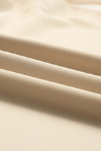 Load image into Gallery viewer, Beige Leopard Mesh Bubble Sleeve Split Neck Blouse