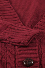 Load image into Gallery viewer, Burgundy Front Pocket and Buttons Closure Cardigan