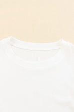 Load image into Gallery viewer, Beige Dotty Mesh Ruffle Sleeve Ribbed Knit Top