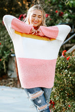 Load image into Gallery viewer, Colorblock Bubble Sleeve Plus Size Sweater
