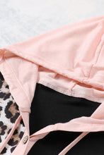 Load image into Gallery viewer, Leopard Patchwork Buttoned Hooded Sweatshirt