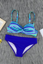 Load image into Gallery viewer, Twisted Bust Striped Bikini Set