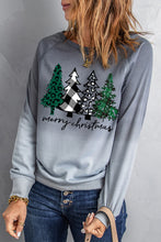 Load image into Gallery viewer, Merry Christmas Tree Gradient Color Print Graphic Sweatshirt