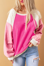 Load image into Gallery viewer, Colorblock Long Sleeve Pullover Fleece Sweatshirt