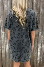 Load image into Gallery viewer, Vintage Washed Leopard T-Shirt Dress with Pockets