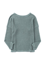 Load image into Gallery viewer, Waffle Knit Drop Shoulder Long Sleeve Top