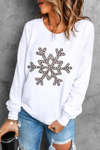 Load image into Gallery viewer, Leopard Snowflake Pullover Sweatshirt