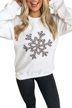Load image into Gallery viewer, Leopard Snowflake Pullover Sweatshirt