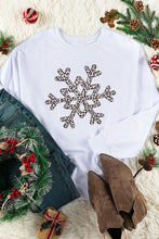 Load image into Gallery viewer, Leopard Snowflake Pullover Sweatshirt