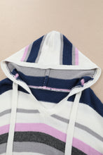 Load image into Gallery viewer, Stripe Plus Size Striped Hooded Knit Sweater