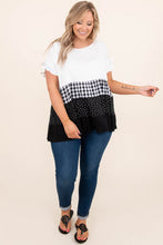 Load image into Gallery viewer, Plaid Dot Ruffled Plus Size Babydoll Top