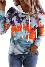 Load image into Gallery viewer, Multicolor Tie Dye Drawstring Kangaroo Pocket Hoodie