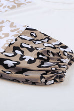 Load image into Gallery viewer, Beige Leopard Print Bubble Sleeve Top