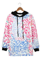 Load image into Gallery viewer, Multicolor Colorful Leopard Drawstring Splicing Hoodie