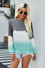 Load image into Gallery viewer, Color Block Tie Dye Pullover Sweatshirt