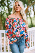 Load image into Gallery viewer, Floral Print Ruffled Off Shoulder Blouse