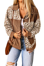 Load image into Gallery viewer, Leopard Print Corduroy Long Sleeve Jacket