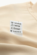 Load image into Gallery viewer, Beige Leopard Mesh Bubble Sleeve Split Neck Blouse