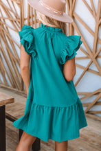 Load image into Gallery viewer, Tiered Ruffled Sleeves Mini Dress with Pockets