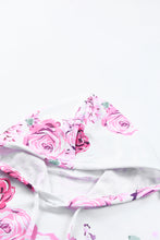 Load image into Gallery viewer, Floral Print Criss-Cross Cold Shoulder Hoodie