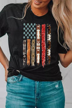 Load image into Gallery viewer, Western American Flag Print Short Sleeve Graphic Tee