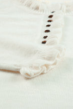 Load image into Gallery viewer, Beige Frill Trim Buttoned Knit Pullover Sweater