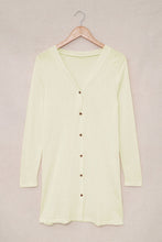 Load image into Gallery viewer, Beige Solid Color Open-Front Buttons Cardigan