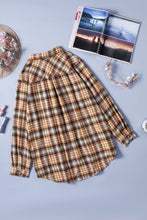 Load image into Gallery viewer, Plaid Print Button Long Sleeve Plus Size Shirt Coat