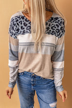 Load image into Gallery viewer, Leopard Color Block V Neck Top