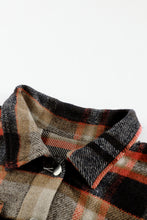 Load image into Gallery viewer, Khaki Geometric Plaid Print Pocketed Shacket