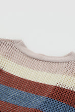 Load image into Gallery viewer, Striped Color Block Hollowed Knit Cardigan