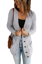Load image into Gallery viewer, Front Pocket and Buttons Closure Cardigan