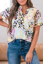 Load image into Gallery viewer, Dyed Notch V Neck Blouse