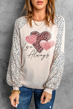 Load image into Gallery viewer, Khaki Love Always Heart Leopard Color Block Top