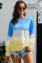 Load image into Gallery viewer, Color Block Tie Dye Pullover Sweatshirt