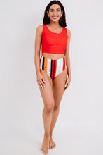 Load image into Gallery viewer, Square Neck Sleeveless Fashion Print Tankini Set