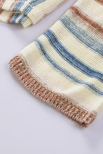 Load image into Gallery viewer, Multicolor Striped Knit Kangaroo Pocket Hooded Sweater