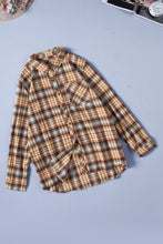Load image into Gallery viewer, Plaid Print Button Long Sleeve Plus Size Shirt Coat