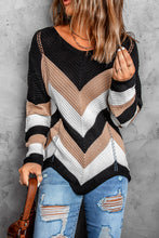 Load image into Gallery viewer, Chevron Colorblock Knit Sweater