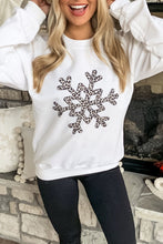 Load image into Gallery viewer, Leopard Snowflake Pullover Sweatshirt