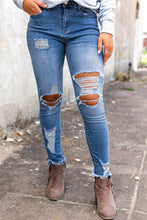 Load image into Gallery viewer, High Waist Distressed Skinny Jeans