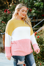 Load image into Gallery viewer, Colorblock Bubble Sleeve Plus Size Sweater