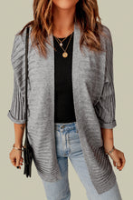 Load image into Gallery viewer, Ribbed Open Front Knit Cardigan