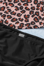 Load image into Gallery viewer, Ruffled Leopard Tankini Top and Solid Color Panty Swimwear