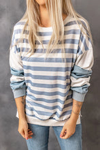 Load image into Gallery viewer, Stripe Drop Shoulder Striped Pullover Sweatshirt