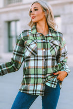 Load image into Gallery viewer, Geometric Plaid Print Pocketed Shacket